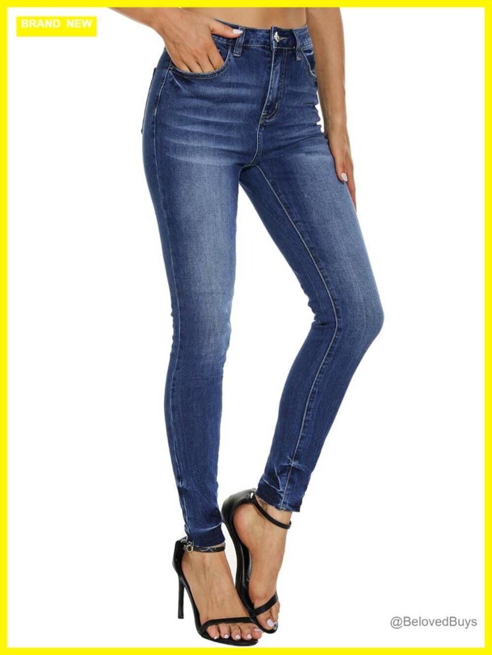 High Waisted Skinny Jeans Stretch Distressed Butt Lifting Denim Pants